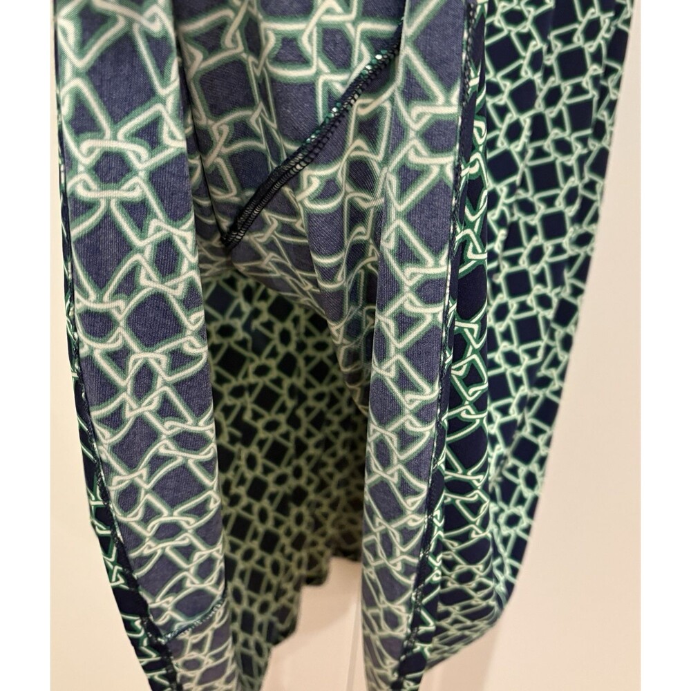 London Times Dress Women's Size 6P Petites Navy Blue Green Printed A-Line NWT - Picture 6 of 12